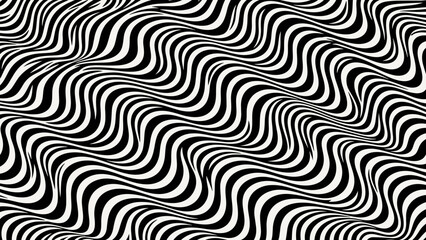 Minimalist Seamless Geometric Wave Pattern Black and White Vector Illustration for Print Design