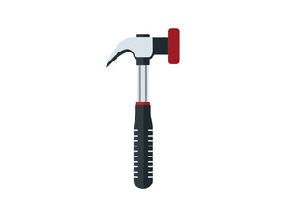 Illustration of a Functional Claw Hammer Tool with Black Handle and Metal Head