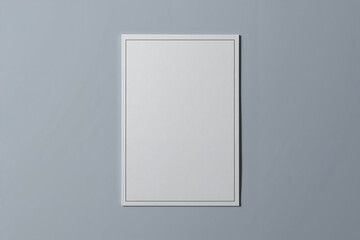 Blank White Rectangular Poster Mockup with Thin Black Border