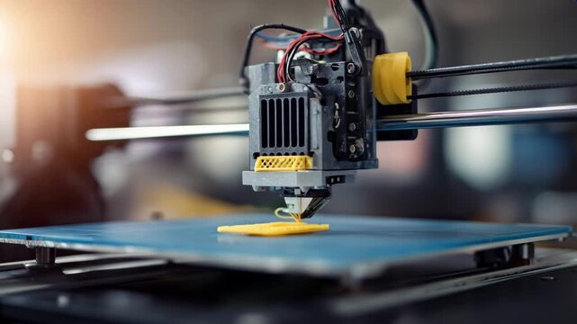 Medium shot of a 3D filament printer performing a precise calibration check for smooth accurate extrusion and consistent layer alignment in a modern workshop.