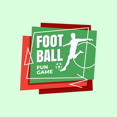 Vibrant Football Fun Game Logo with Player Silhouette