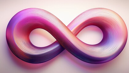gradient infinity symbol with pink and purple hues on a white background