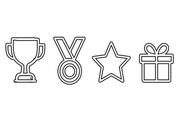 Trophy Reward Star And Gift icon set-01.eps