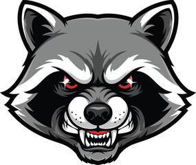 Angry Raccoon Mascot Vector