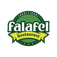 Falafel Logo Design Middle Eastern Food Brand Identity Badge eps vectore