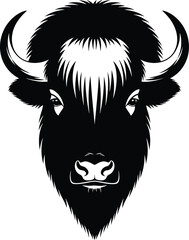 Bison head silhouette illustration