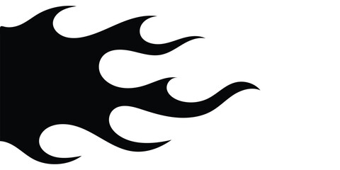 Retro 90s Flame Silhouette Set – Classic Hot Rod, Motorcycle & Old School Tattoo Style Fire Icons