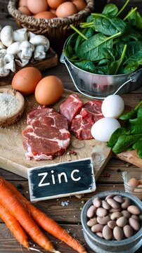 Food contains zinc. Selective focus Nature