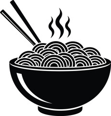 Bowl of Noodles Asian Food Vector