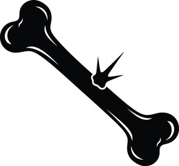 Broken Bone with Crack &ndash; Vector Symbol