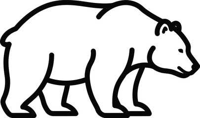 Simple walking bear minimal vector