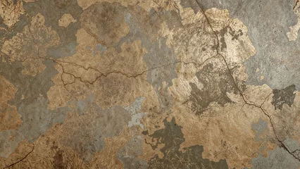 Crédence de cuisine Mur vieilli Aged and cracked wall surface with peeling paint and weathered textures.  © Lasvu