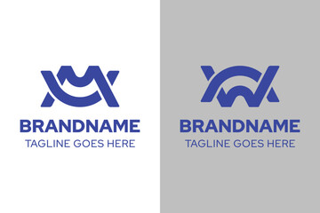 Letters MU or WN Monogram Logo, suitable for any business with MU UM WN NW initials