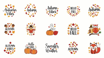 Autumn Vibes Collection of Seasonal Greetings and Illustrations.
