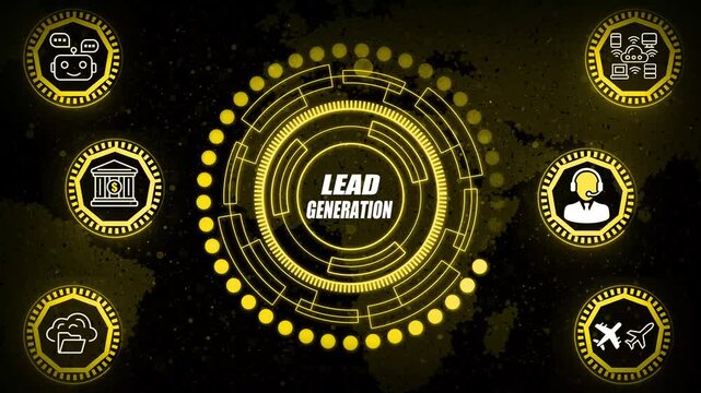 Lead generation animation showing acquisition pathways, targeted funnel flow, prospect interaction signals and streamlined conversion visuals optimized for modern digital marketing systems