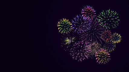 Fireworks background with copy space.  Happy New Year concept