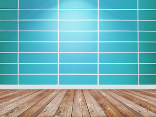 Spotlight background. Empty brick wall interior