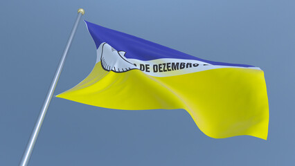A bandeira de Dourados,  munic&iacute;pio do estado de Mato Grosso do Sul, Brasil - Ilustra&ccedil;&atilde;o 3D