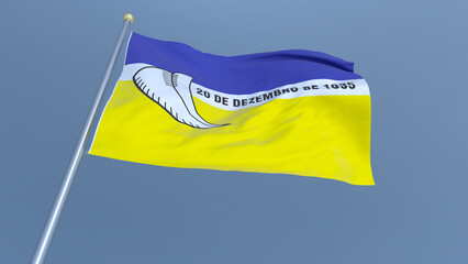 A bandeira de Dourados,  município do estado de Mato Grosso do Sul, Brasil - Ilustração 3D