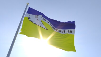 A bandeira de Dourados,  munic&iacute;pio do estado de Mato Grosso do Sul, Brasil - Ilustra&ccedil;&atilde;o 3D