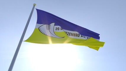 A bandeira de Dourados,  munic&iacute;pio do estado de Mato Grosso do Sul, Brasil - Ilustra&ccedil;&atilde;o 3D