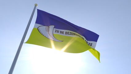 A bandeira de Dourados,  munic&iacute;pio do estado de Mato Grosso do Sul, Brasil - Ilustra&ccedil;&atilde;o 3D