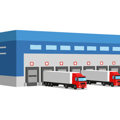 Truck loading dock at warehouse facility.