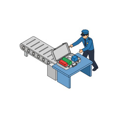 Industrial worker operating conveyor belt packaging line.