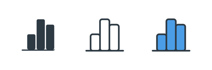 chart icon set vector illustration. line, glyph, color symbol isolated on white background