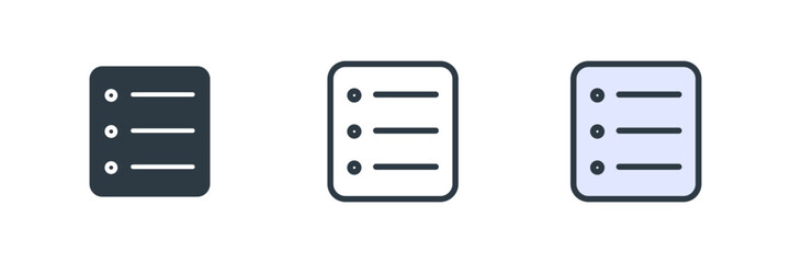 list icon set vector illustration. line, glyph, color symbol isolated on white background