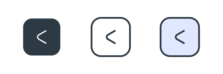 back icon set vector illustration. line, glyph, color symbol isolated on white background