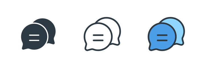 chat icon set vector illustration. line, glyph, color symbol isolated on white background