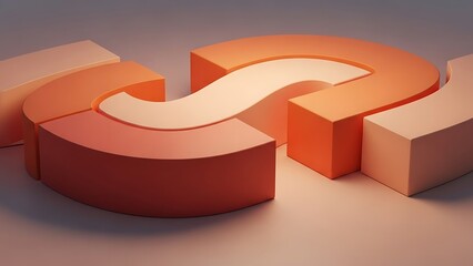 Large orange question mark symbol on a light background with soft shadows sign