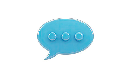 Fototapeta premium 3D Blue Speech Bubble Icon on White Background