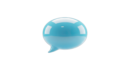 3D Blue Speech Bubble on White Background