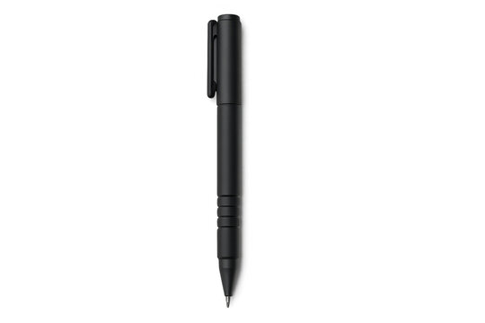 Black technical pen for writing and drawing with a fine tip, office and school supply, isolated on transparent background