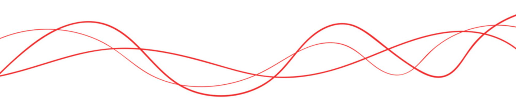 Thin line wavy red abstract vector background. Curve wave seamless pattern. Line art striped graphic template. Vector illustration.