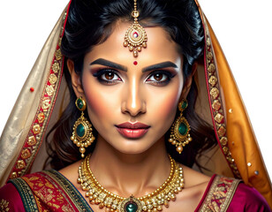 Portrait of Indian Model With Sharp, Elegant Facial Structure