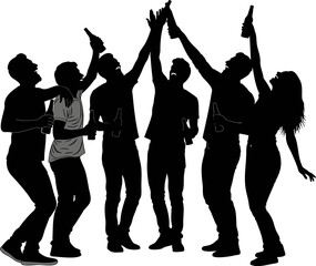 Fototapeta premium Energetic Party Celebration Silhouette Vector Collection