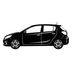 SUV Car Silhouette – Modern Crossover Vehicle Side View Vector