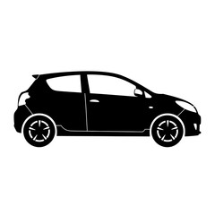 SUV Car Silhouette – Modern Crossover Vehicle Side View Vector