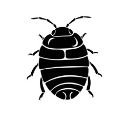 Beetle Silhouette Icon – Insect Bug Minimal Black Vector Illustration