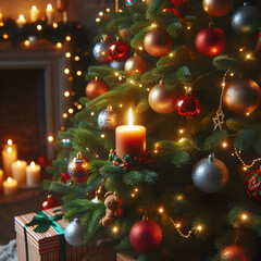 candle lit christmas tree magic