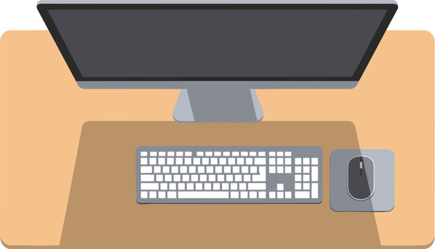 Overhead View of Minimalist Desk Setup