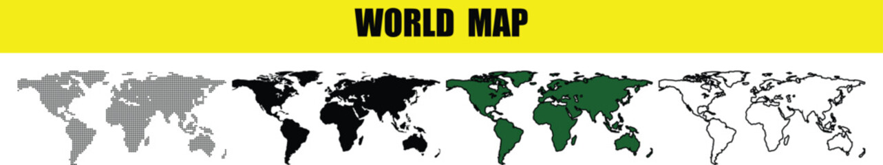 Obraz premium World Vector dotted world map.black halftone dotted map illustration vector, Vector style dotted map used for digital insights