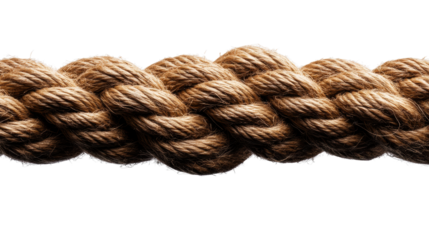 Thick Rope Close-up Texture on Transparent Background