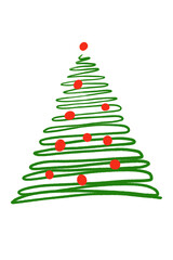 Christmas Tree with Red Ornaments – Minimalist Holiday Art for Festive Decor and Seasonal Design.
