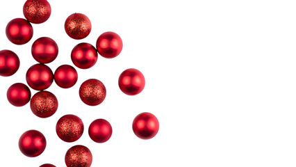 Red christmas balls isolated on png background