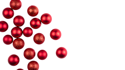 Red christmas balls isolated on png background