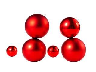 Red christmas balls isolated on png background